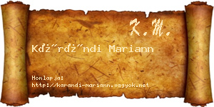 Kárándi Mariann névjegykártya