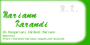 mariann karandi business card